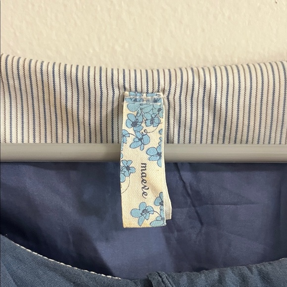 Maeve Dark Blue Ruffle Midi Dress - Picture 2 of 6